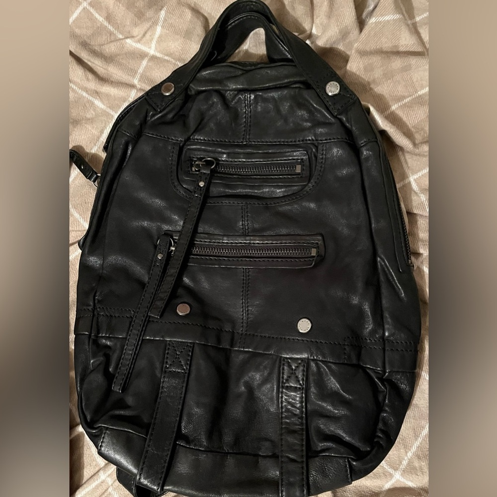 Marc New York Black Leather  Backpack